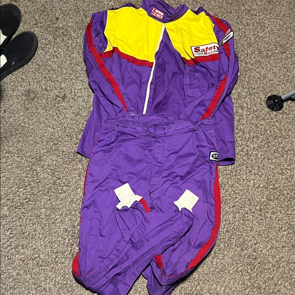 Purple and Yellow Racing Suit